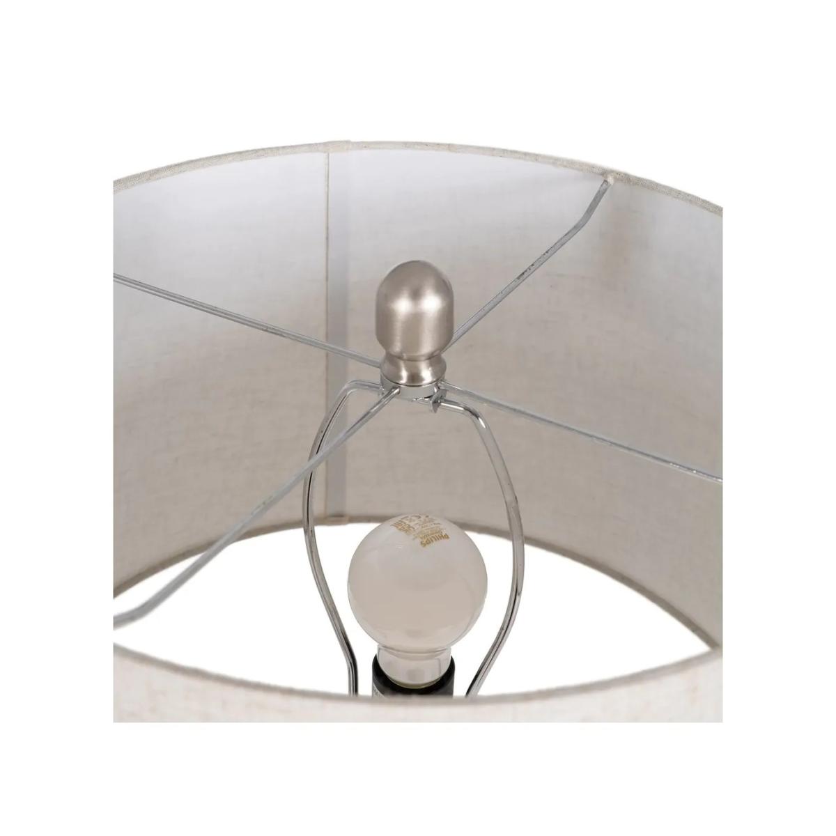 LÁMPARA MESA CREMA METAL-CERÁMICA 38 X 38 X 72 CM