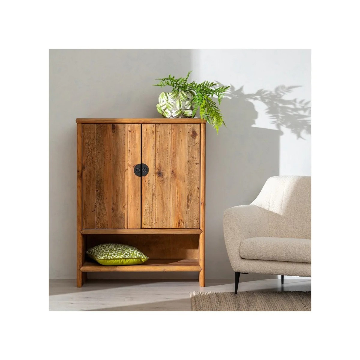 ARMARIO NATURAL MADERA DE PINO SALÓN 100 X 45 X 130 CM