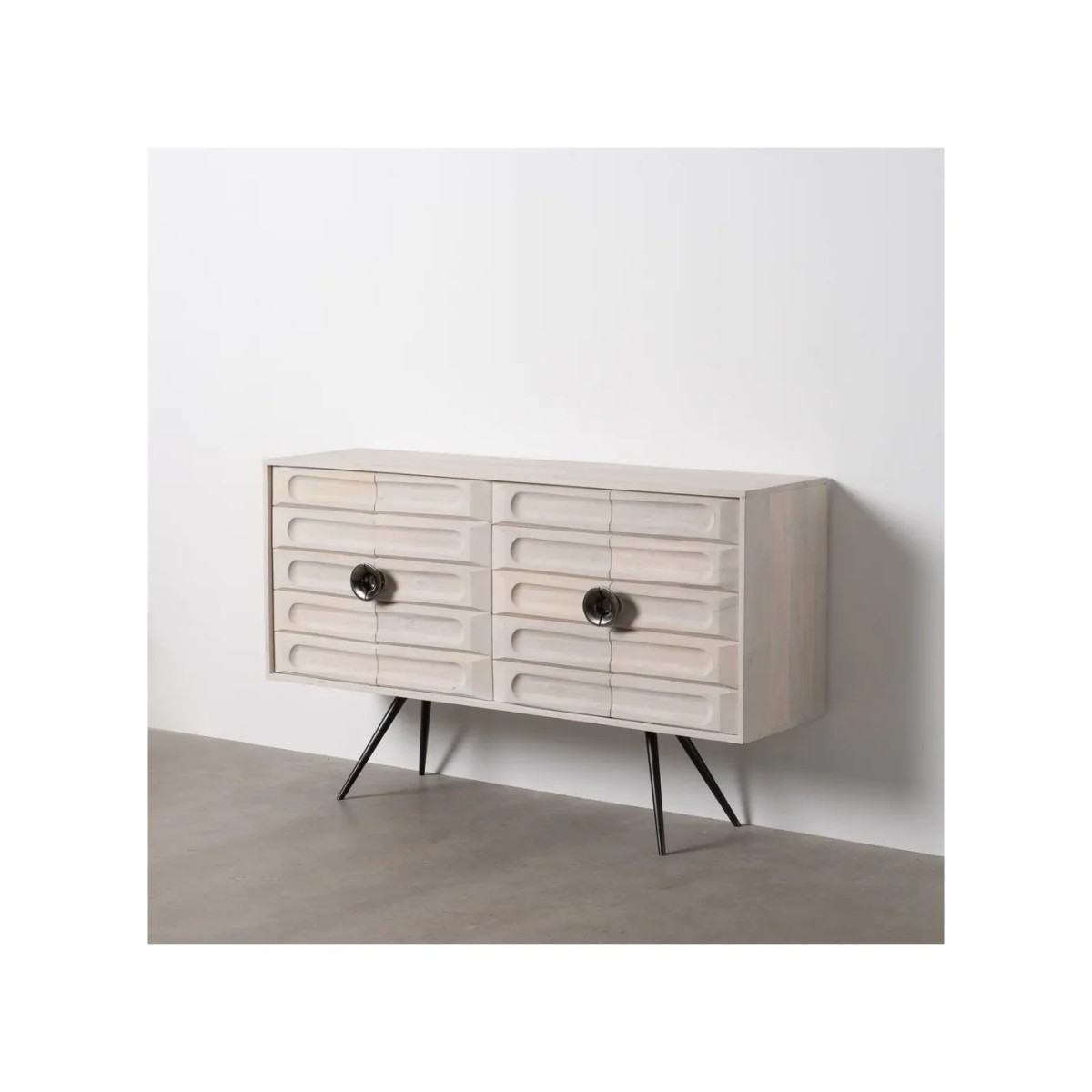 APARADOR BLANCO ROZADO MADERA DE MANGO 152 X 41 X 92 CM