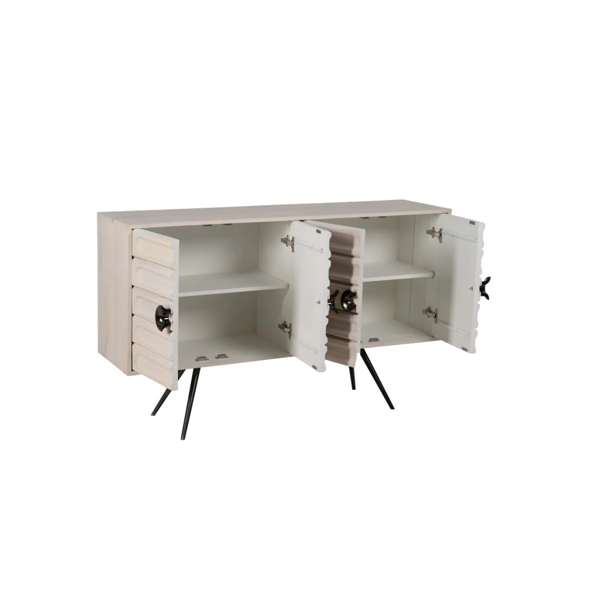 APARADOR BLANCO ROZADO MADERA DE MANGO 152 X 41 X 92 CM