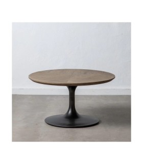 MESA CENTRO NEGRO MADERA-HIERRO SALÓN 80 X 80 X 43,50 CM