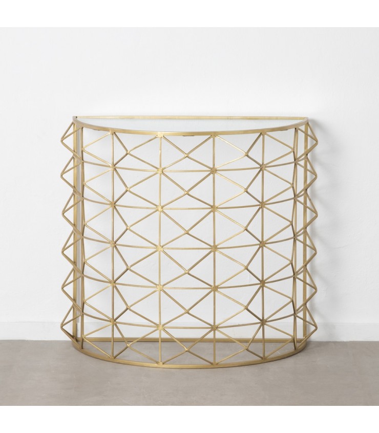 CONSOLA ORO METAL-CRISTAL ENTRADA 98 X 51 X 89 CM