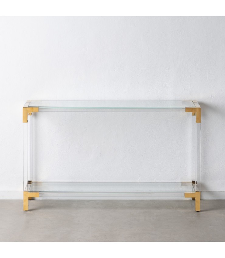 CONSOLA ORO-TRANSPARENTE 130 X 40,50 X 78,50 CM