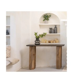 CONSOLA NATURAL-MARRÓN MADERA DE MANGO 115 X 35 X 76 CM