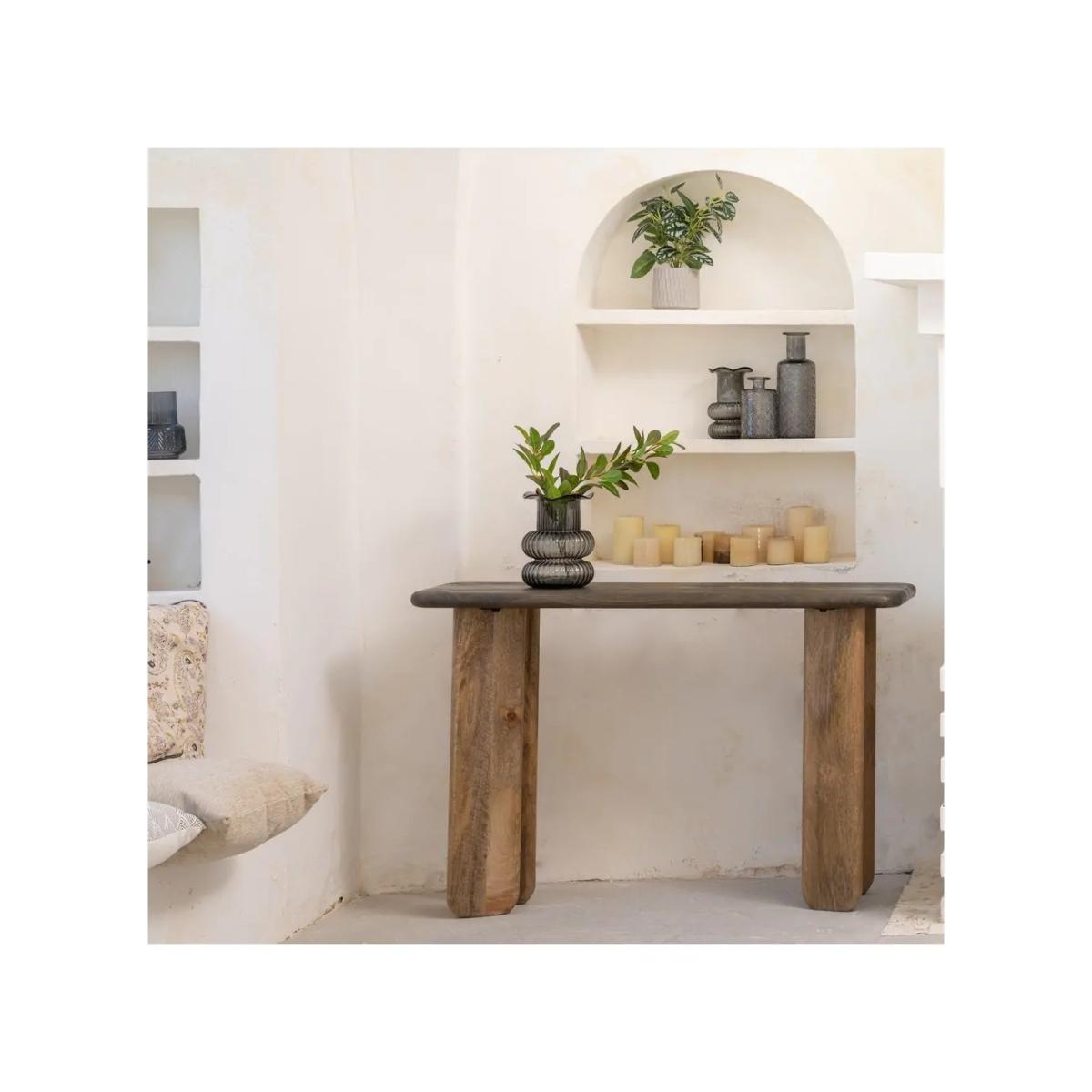 CONSOLA NATURAL-MARRÓN MADERA DE MANGO 115 X 35 X 76 CM