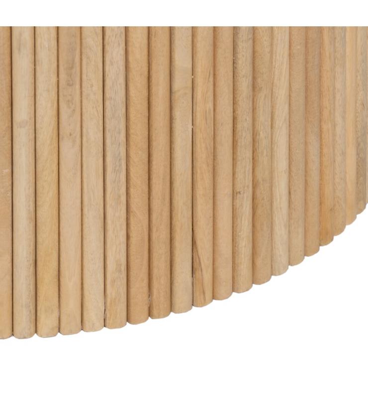 MESA CENTRO NATURAL-BLANCO MÁRMOL/MADERA 80 X 80 X 40 CM