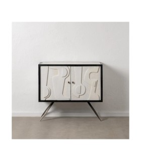 MUEBLE RECIBIDOR BLANCO-NEGRO 102 X 41 X 93 CM
