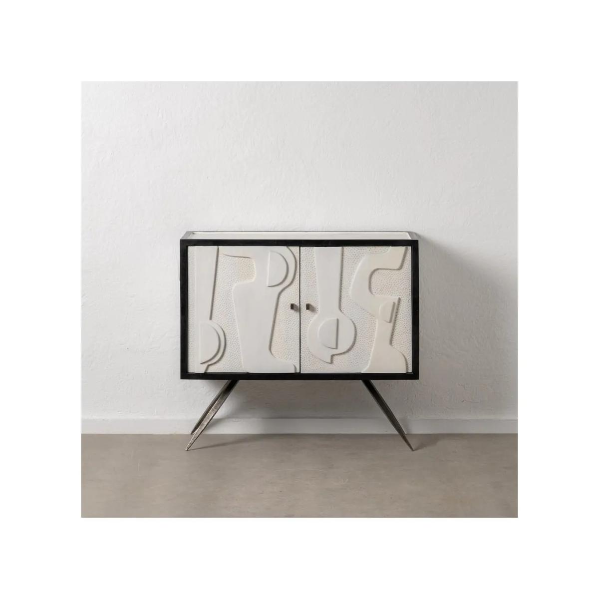 MUEBLE RECIBIDOR BLANCO-NEGRO 102 X 41 X 93 CM