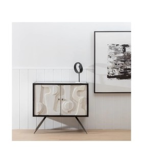 MUEBLE RECIBIDOR BLANCO-NEGRO 102 X 41 X 93 CM