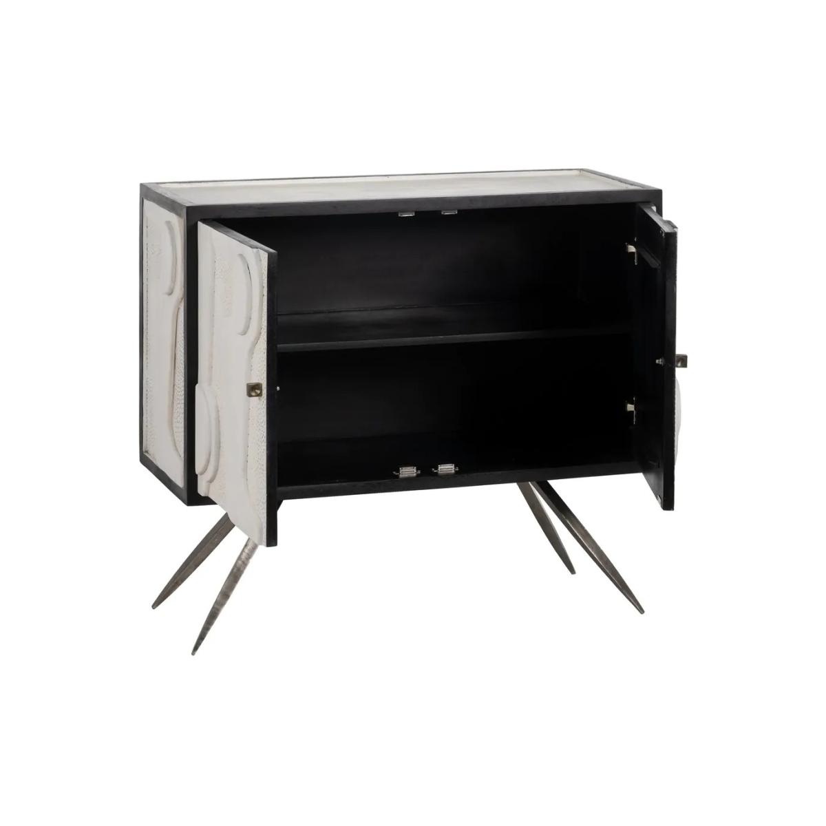 MUEBLE RECIBIDOR BLANCO-NEGRO 102 X 41 X 93 CM