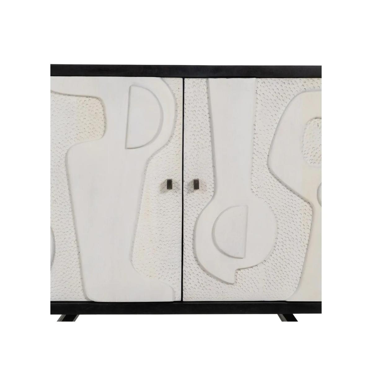 MUEBLE RECIBIDOR BLANCO-NEGRO 102 X 41 X 93 CM