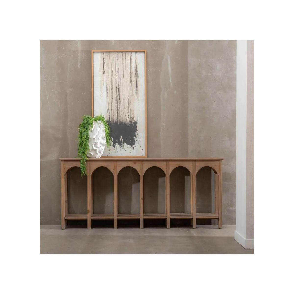 CONSOLA NATURAL MADERA DE PINO ENTRADA 210 X 38 X 90 CM