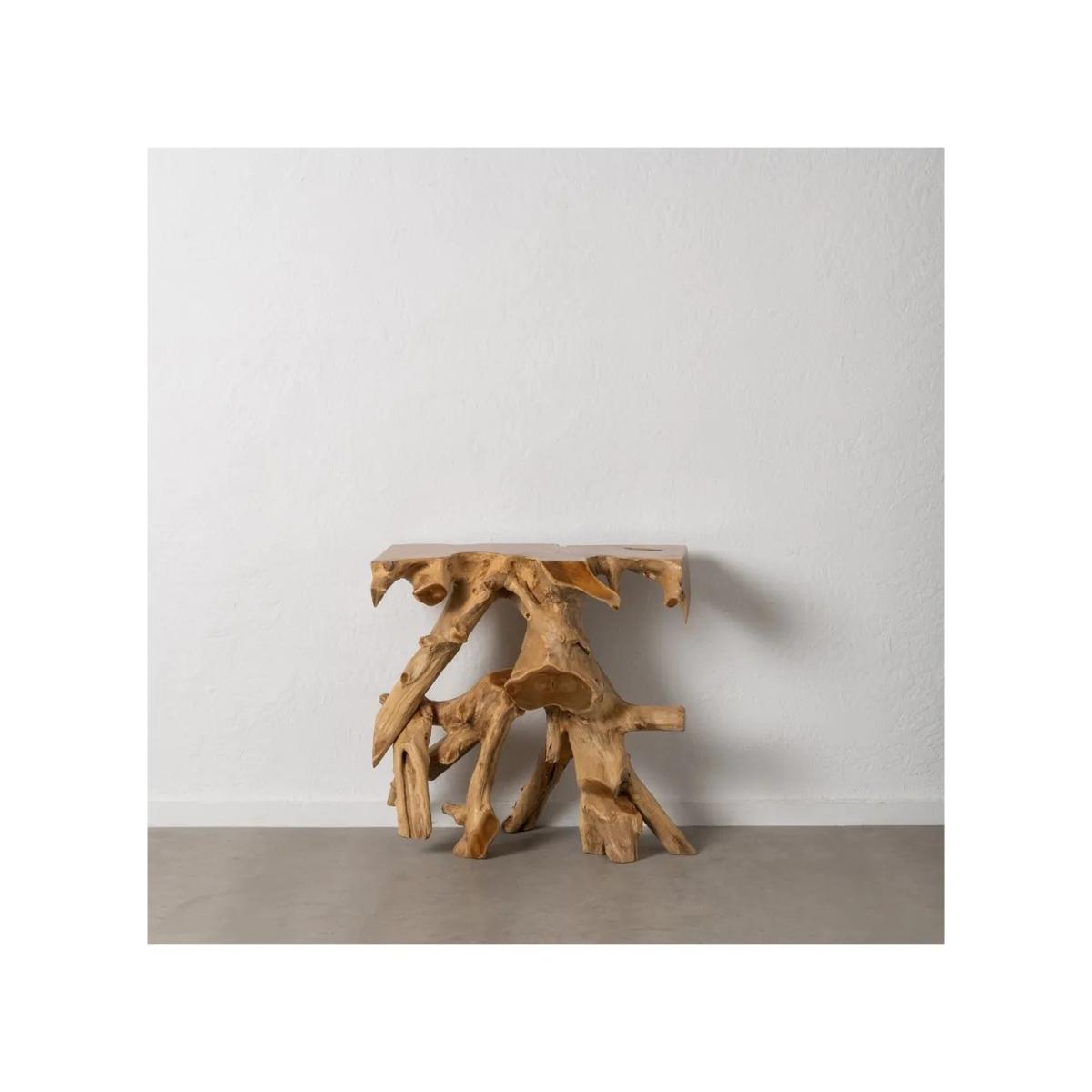 CONSOLA NATURAL MADERA DE TECA ENTRADA 80 X 40 X 80 CM