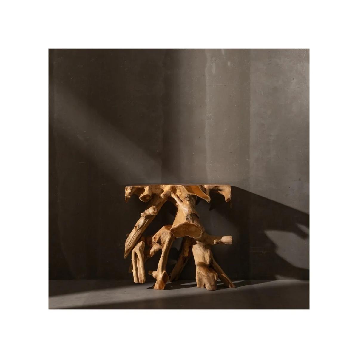 CONSOLA NATURAL MADERA DE TECA ENTRADA 80 X 40 X 80 CM