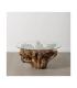 MESA CENTRO NATURAL MADERA / CRISTAL 90 X 90 X 45 CM