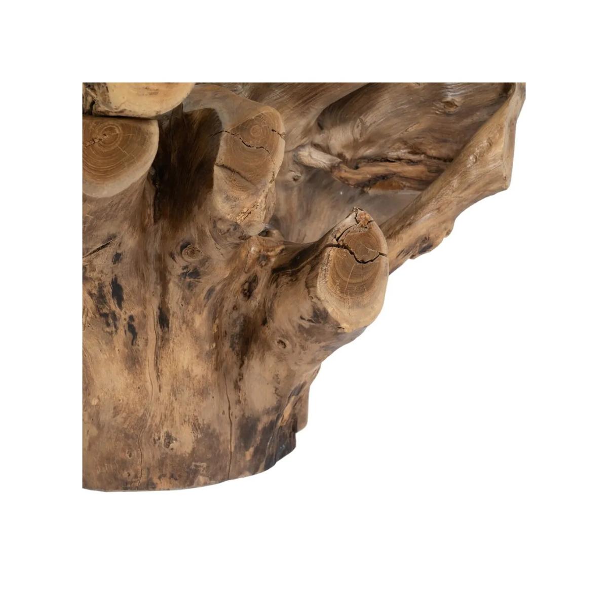 MESA CENTRO NATURAL MADERA / CRISTAL 90 X 90 X 45 CM