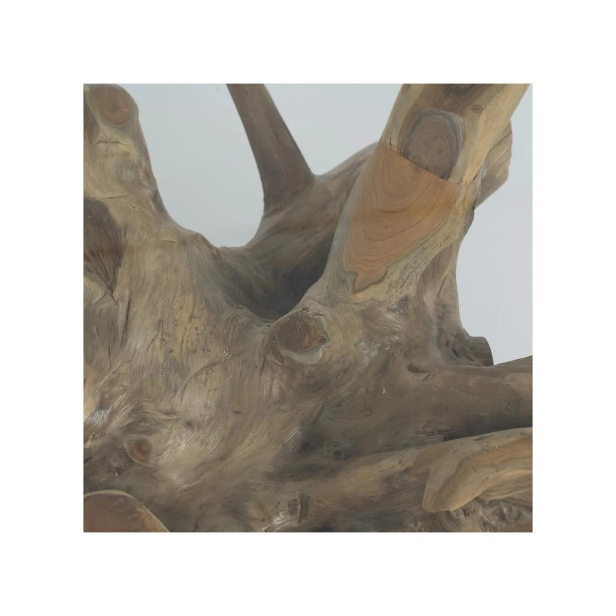 MESA CENTRO NATURAL MADERA / CRISTAL 90 X 90 X 45 CM