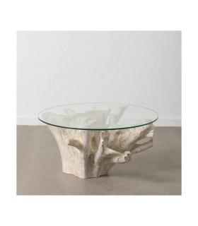 MESA CENTRO BLANCO ROZADO 90 X 90 X 45 CM