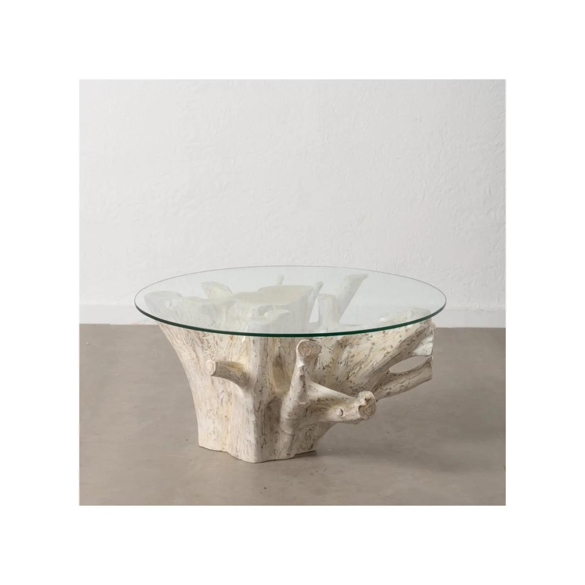 MESA CENTRO BLANCO ROZADO 90 X 90 X 45 CM