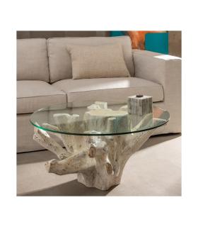 MESA CENTRO BLANCO ROZADO 90 X 90 X 45 CM