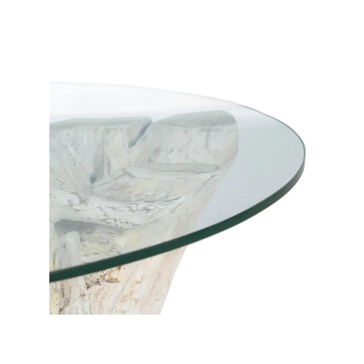 MESA CENTRO BLANCO ROZADO 90 X 90 X 45 CM