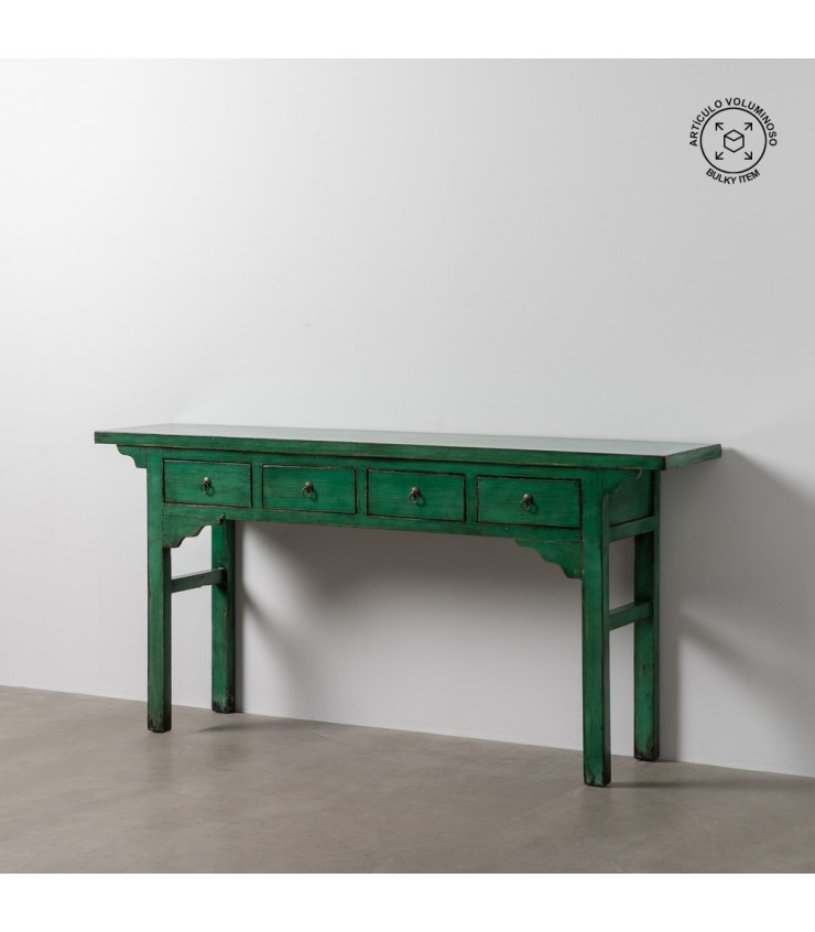 CONSOLA VERDE MADERA-MDF 178 X 38 X 85 CM