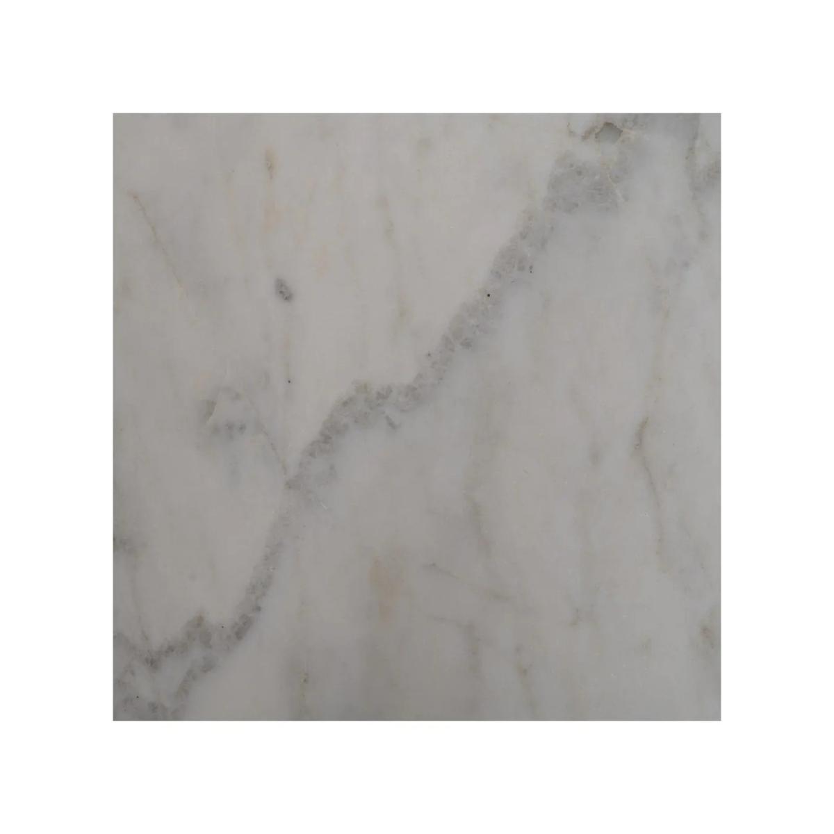 MESA CENTRO BLANCO-MARRÓN MÁRMOL/MADERA 80 X 80 X 49 CM