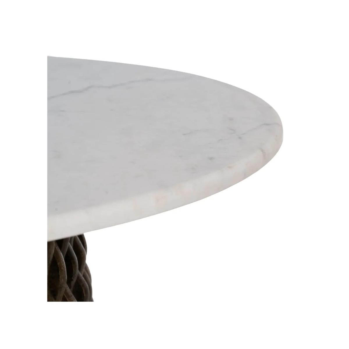 MESA CENTRO BLANCO-MARRÓN MÁRMOL/MADERA 80 X 80 X 49 CM