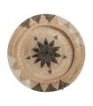 Brown-toned rattan decorative plate
