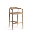 Teak and Natural Fibre Bar Stool