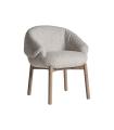 Silla jacquard de madera roble marrón 73 cm