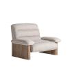 Sillón jacquard de madera roble marrón 87 cm