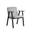 Silla jacquard de madera roble negro 62 x 80 cm