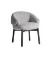 Silla jacquard de madera roble blanco negro 73 cm