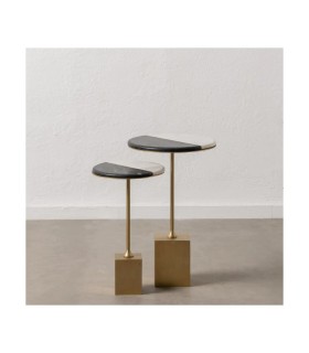 S/2 MESA AUXILIAR BLANCO-NEGRO 39 X 39 X 63 CM