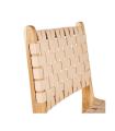 SILLA BEIGE MADERA TECA-PIEL 50 X 56 X 87 CM