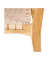 SILLA BEIGE MADERA TECA-PIEL 50 X 56 X 87 CM