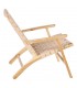 BUTACA BEIGE MADERA TECA-PIEL 74 X 78 X 75 CM