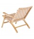 BUTACA BEIGE MADERA TECA-PIEL 74 X 78 X 75 CM