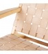 BUTACA BEIGE MADERA TECA-PIEL 74 X 78 X 75 CM