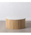 MESA CENTRO NATURAL-BLANCO MÁRMOL/MADERA 80 X 80 X 40 CM