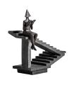 Figura decorativa de resina negro 36 x 38,5 cm