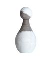 Brown and white glass vase