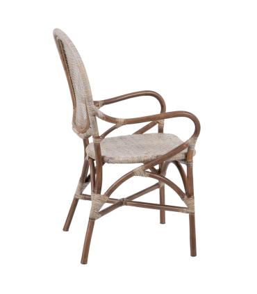 SILLA BEIGE-MARRÓN RATÁN 57 X 64 X 99 CM