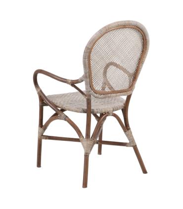 SILLA BEIGE-MARRÓN RATÁN 57 X 64 X 99 CM