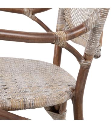 SILLA BEIGE-MARRÓN RATÁN 57 X 64 X 99 CM