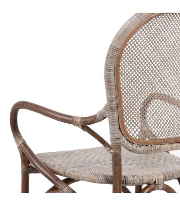 SILLA BEIGE-MARRÓN RATÁN 57 X 64 X 99 CM
