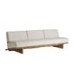 Sofá pure de madera de teka reciclada crema 80 cm