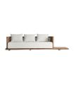 Sofá trena de madera de teka reciclada marrón 320 x 70 cm
