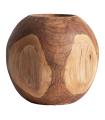 Brown teak wood vase
